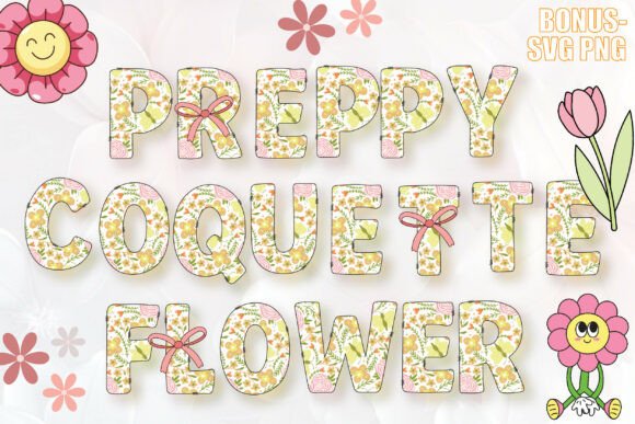 Styling Your Brand with Preppy Coquette Flower Alphabets